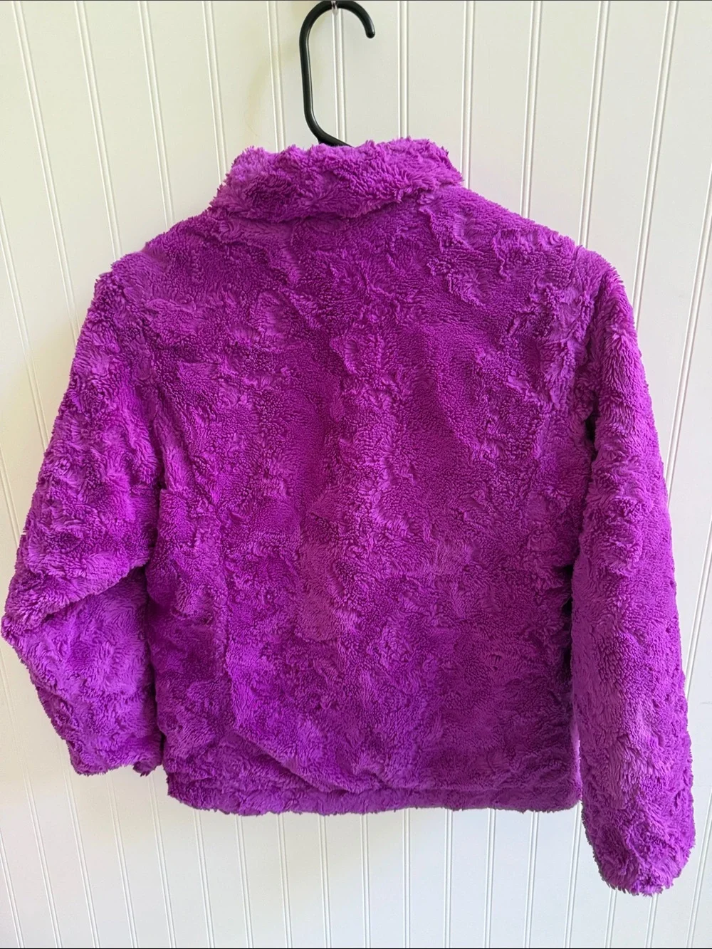 (346)The North Face Girls' Purple Quilted Insulated Puffer Jacket reversible